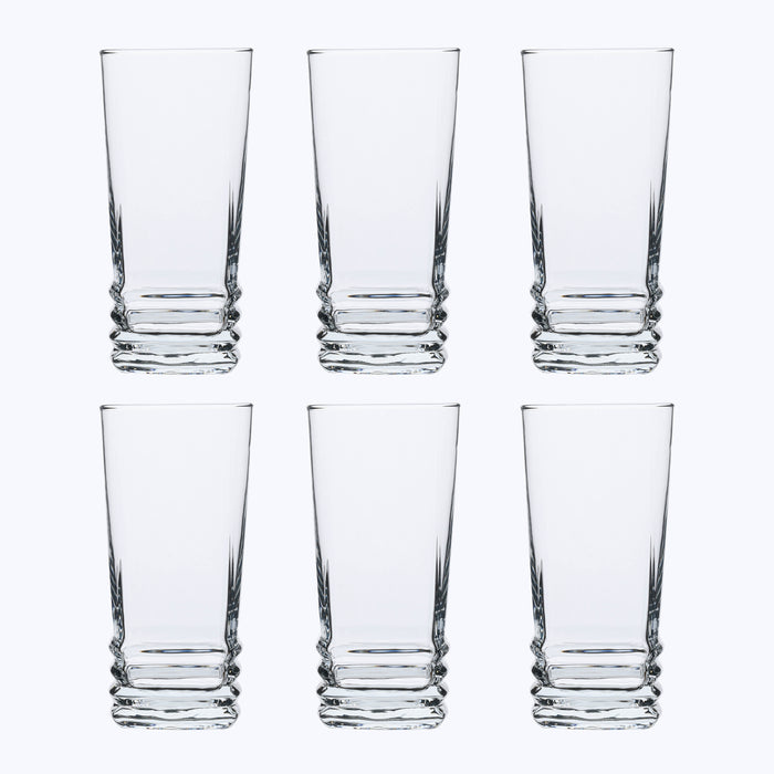 Highball Drinking Glasses. Water Cocktail Glass Set. (Pack of 6) (335 ml)