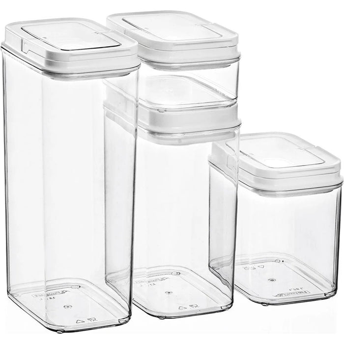 (Set of 4) Food Storage Containers Set. Airtgiht Lid. Rectangular Food Box.