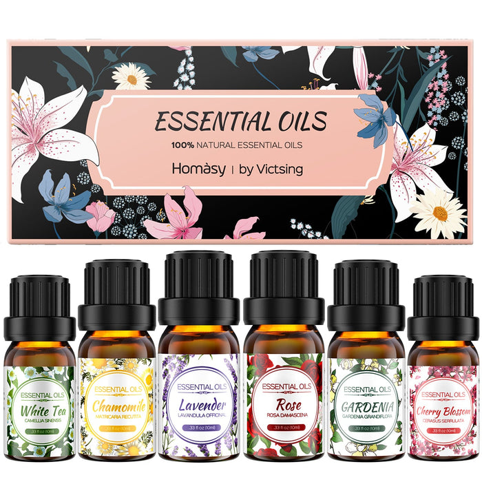 Floral Essential Oils Set. Aromatherapy. Diffuser Oil. Gift Set. (6x10ml)