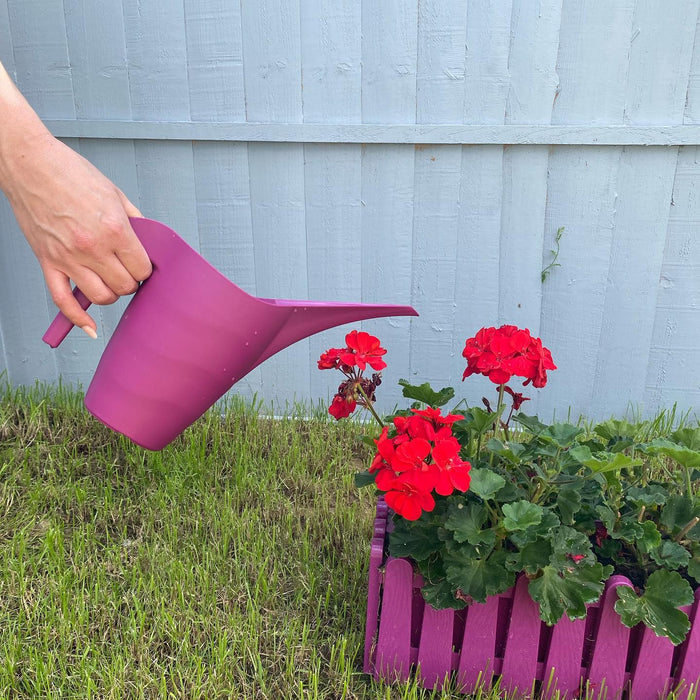 2x Plastic Watering Can. Ergonomic In / Outdoor Flower Watering Pot.  (1L / 2L).