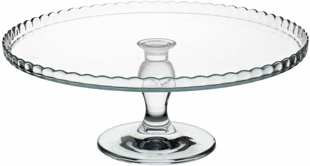 Glass Cake Stand with Dome Lid. Footed Serving Platter. Glass Serving Stand.