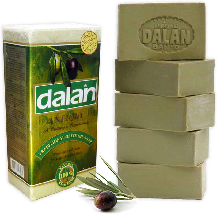 Natural Olive Oil Soap Bar. 100% Pure and Handmade. (Pack of 5 x 180g)