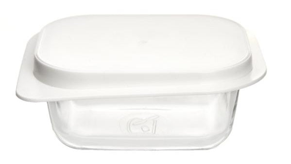 4x Glass Food Storage Container. Butter Dish with Lid. (405 cc/ml)