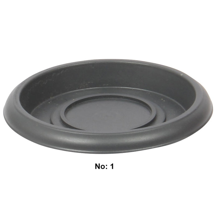 Plant Pot Round Saucer. Flower Pot Deep Drip Tray Strong Plastic.(Pack of 5)(Antrasit)