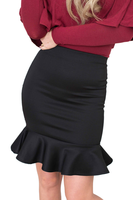 Jolie Max Women Fishtail Pencil Skirt Midi Stretch Bodycon Sizes 8 to 16