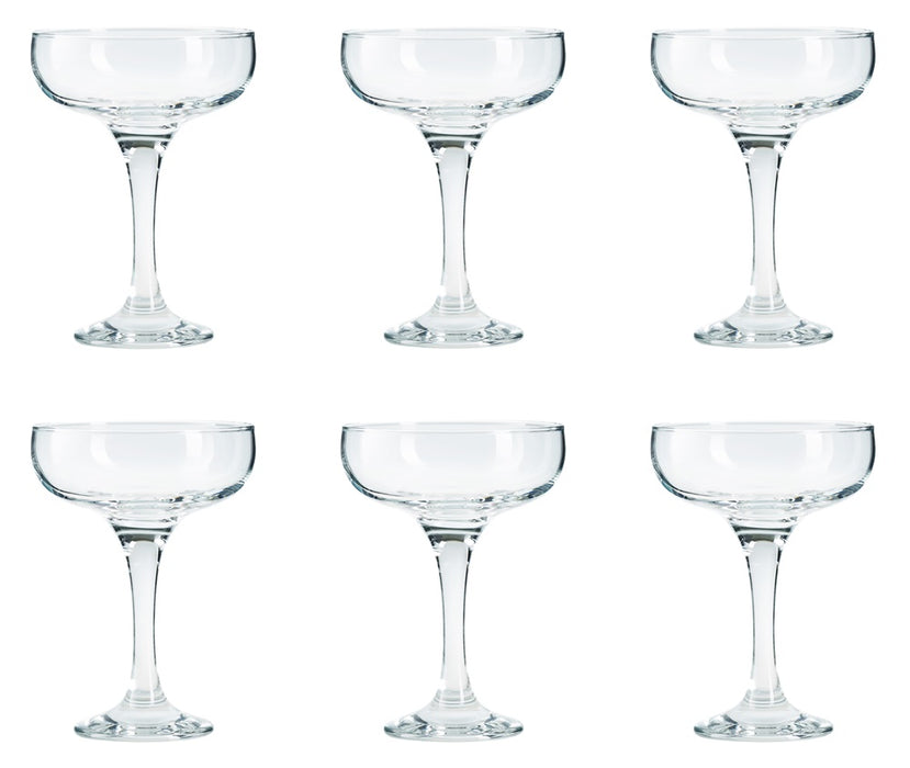 Martini Cocktail Glasses. Champagne Coupe Saucers. (Set of 6) (200 ml)