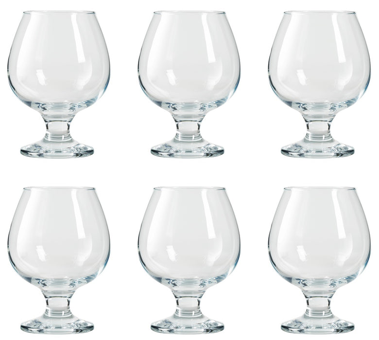 Brandy Cognac Liqueur Snifter Glasses. Small Brandy Glass. (Pack of 6) (390cc/ml)