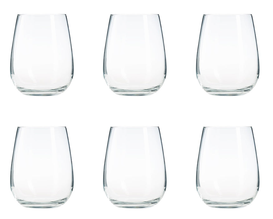 6x Stemless Gin Tonic Glasses. Large Balloon Cocktail, Wine Glass Set. (680 ml)