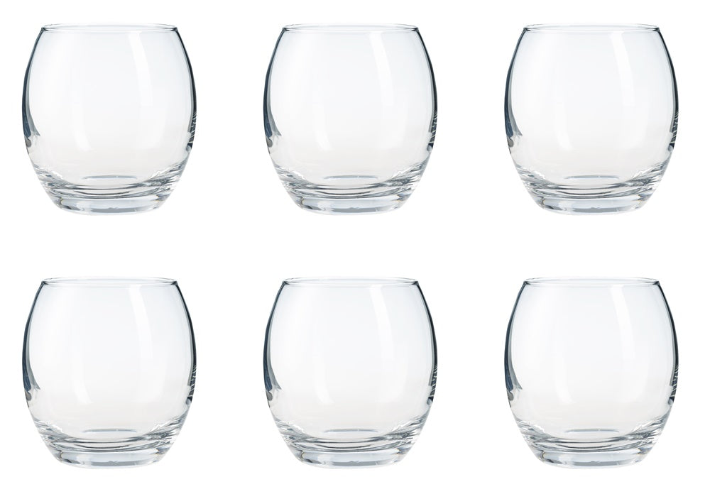 Everyday Tumbler Glasses. Cocktail Whisky Water Tumblers. (405 ml) (Pack of 6)