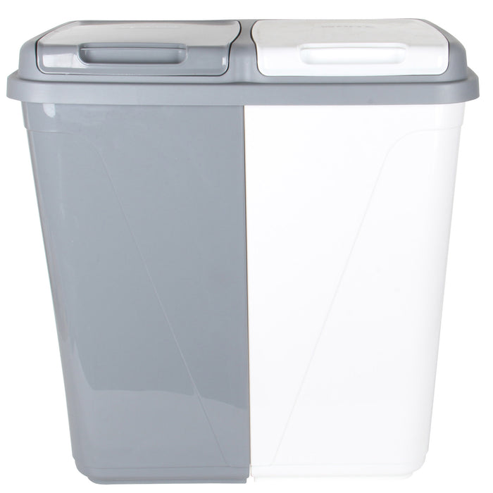 Double Rubbish Waste Bin Lid. Replacement Flat Lids. (Grey & White)
