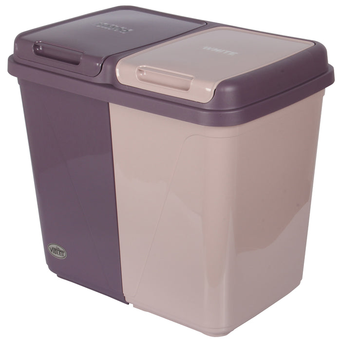 Dual Compartment Rubbish Bin. Waste Recycling And Laundry Basket. 60L (2 x 30L).