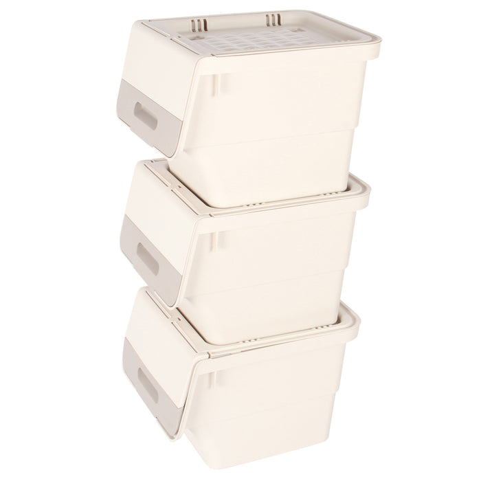Storage Boxes. Multi Purpose Wheeled Organizer Box with Front Lid. (3 x 12L)