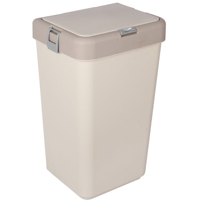 Push-Button Laundry Basket Bin. Single Compartment 40 Liter Storage.