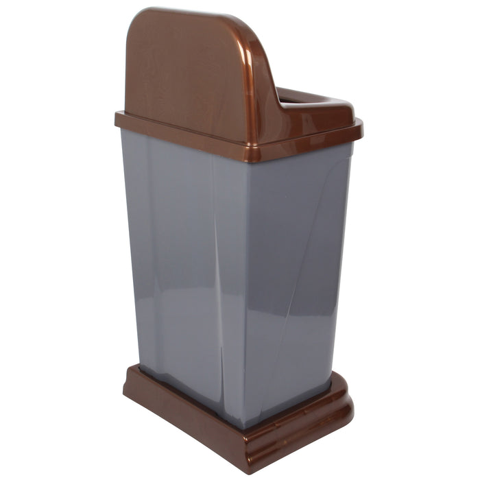 50L Recycling Waste Bin with Brown Top. Colour Coded Recycle Bin for Organic.