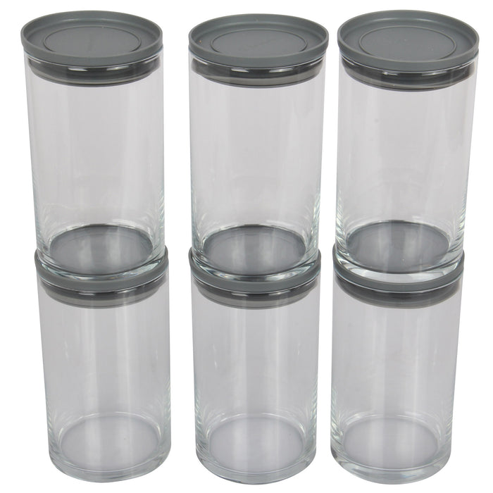 Glass Storage Jar with Vacuum Lid. (730 cc/ml) (Set of 6)