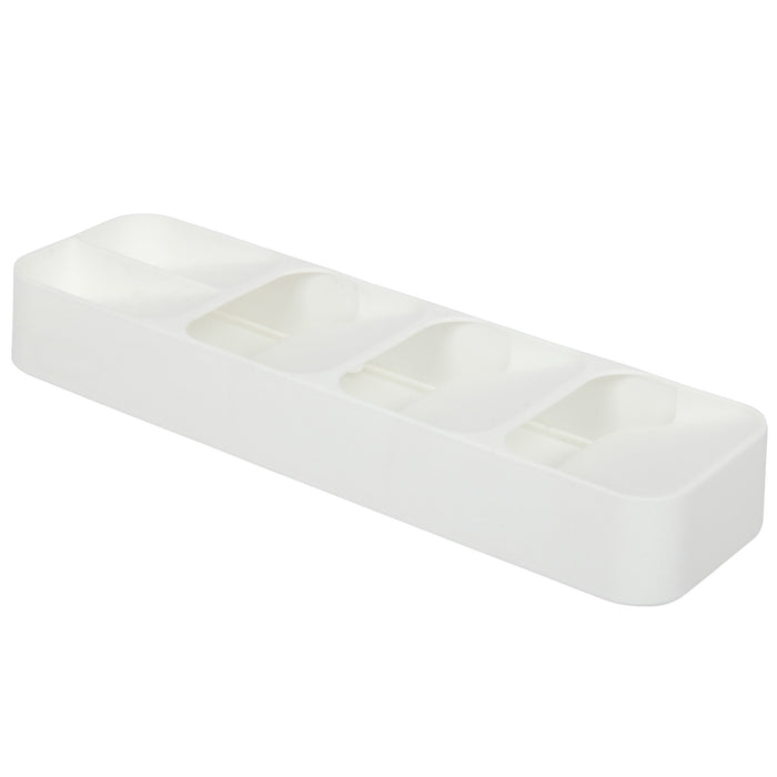 Cutlery Organiser. 5 Compartment Small Cutlery Tray. Drawer Organiser. (White)