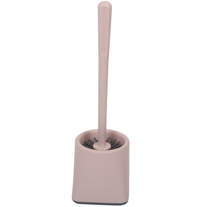 Silicone Toilet Brush. Toilet Brush with Holder. Square Toilet Brush. (Pink)