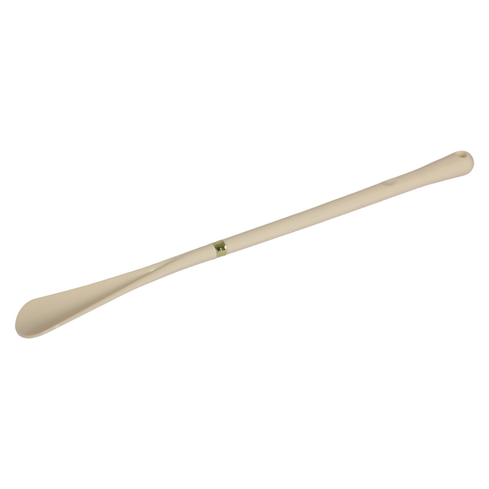 2x Extra Long Shoe Horn. Strong Plastic and Hanging Hole. (52 cm) (Cream)