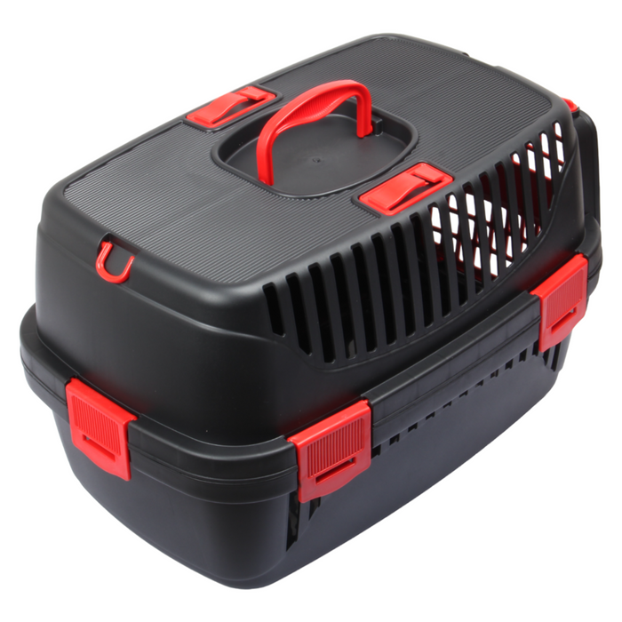 Small Pet Carrier. (Black & Red)
