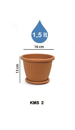 Round Flower Pot and Saucer. Grooved Base In/Out Multibuy.