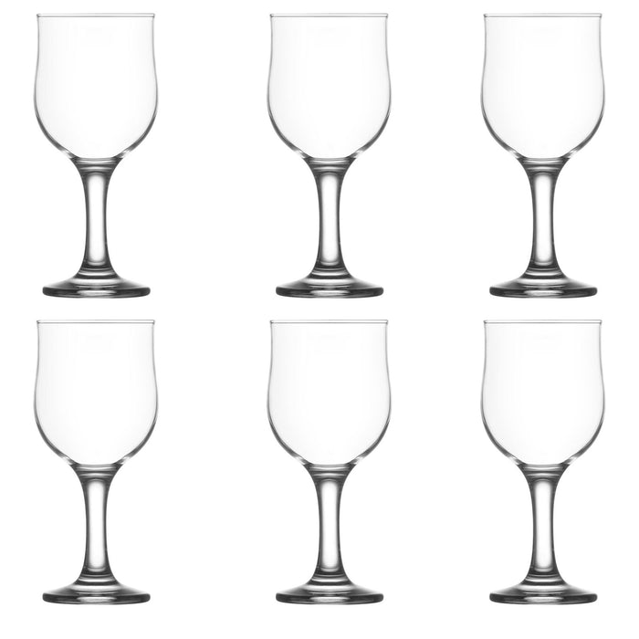 Large Chalice Wine Glasses. Stemware Wine Goblets. (Pack of 6) (355 cc/ml).