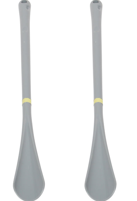 2x Extra Long Shoe Horn. Strong Plastic and Hanging Hole. (52 cm) (Grey)