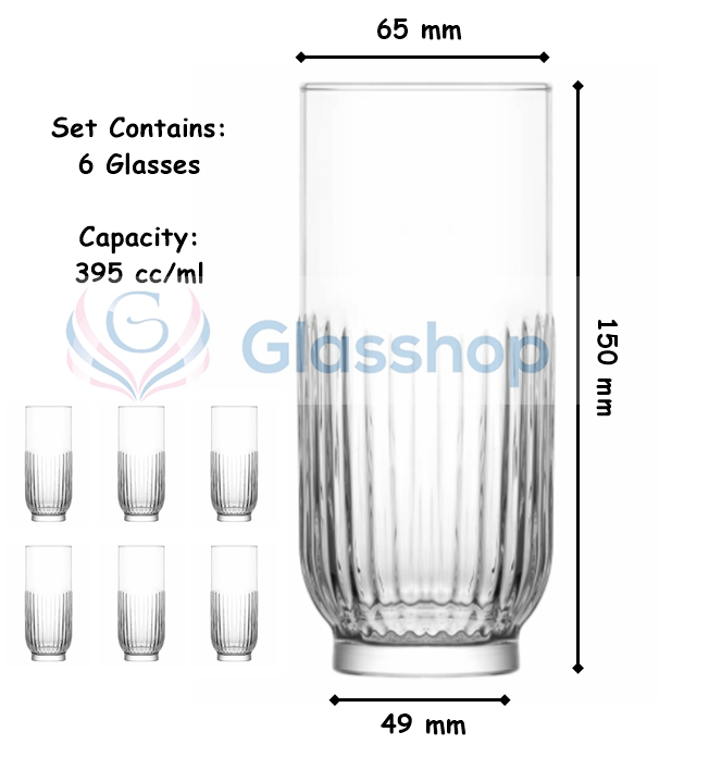 Elevate Your Drink Presentation with Hi Ball Patterned Cocktail Glasses - Set of 6!