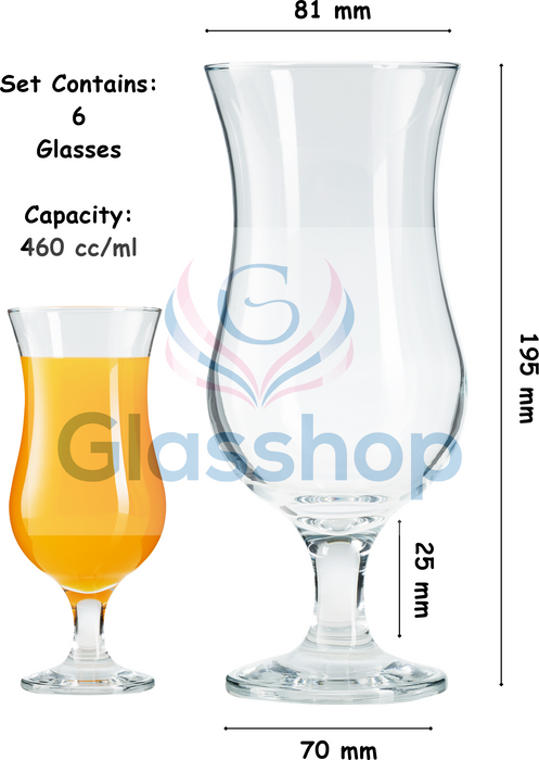 Large Cocktail Drinking Glasses. (460 ml)