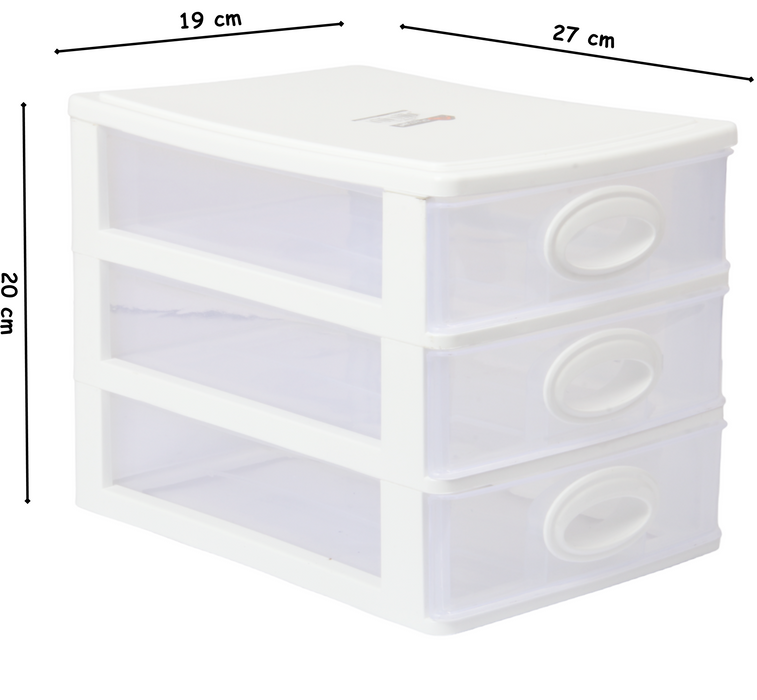 Small Storage Unit with Drawers. 3 Tier Desktop Storage Tower.