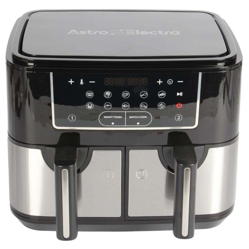 Astro Electra Large 9L Double Air Fryer. 2x4.5L Dual Drawers. Match Cooking Function. 10-in-1. 2600W.