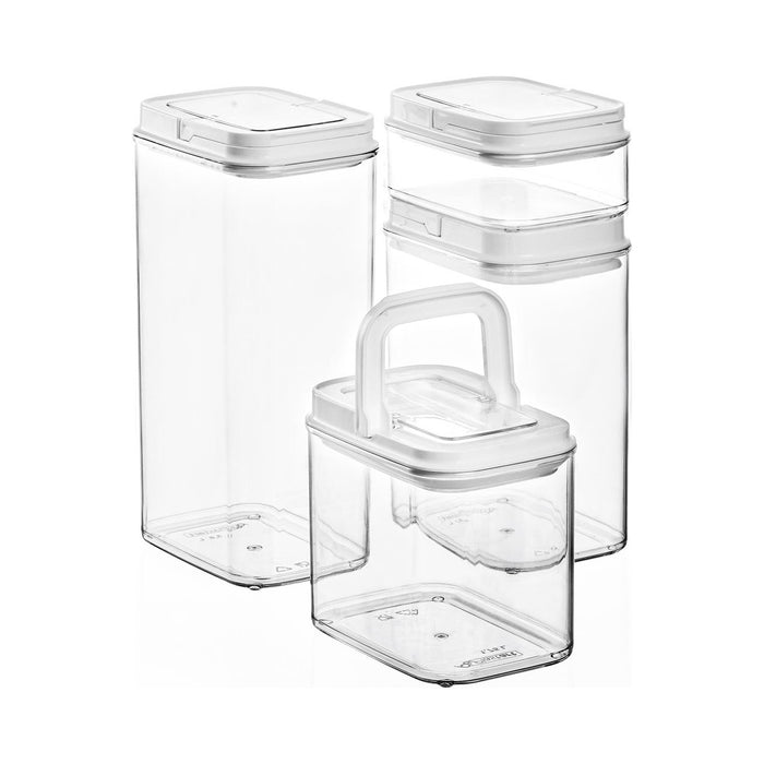 (Set of 4) Food Storage Containers Set. Airtgiht Lid. Rectangular Food Box.