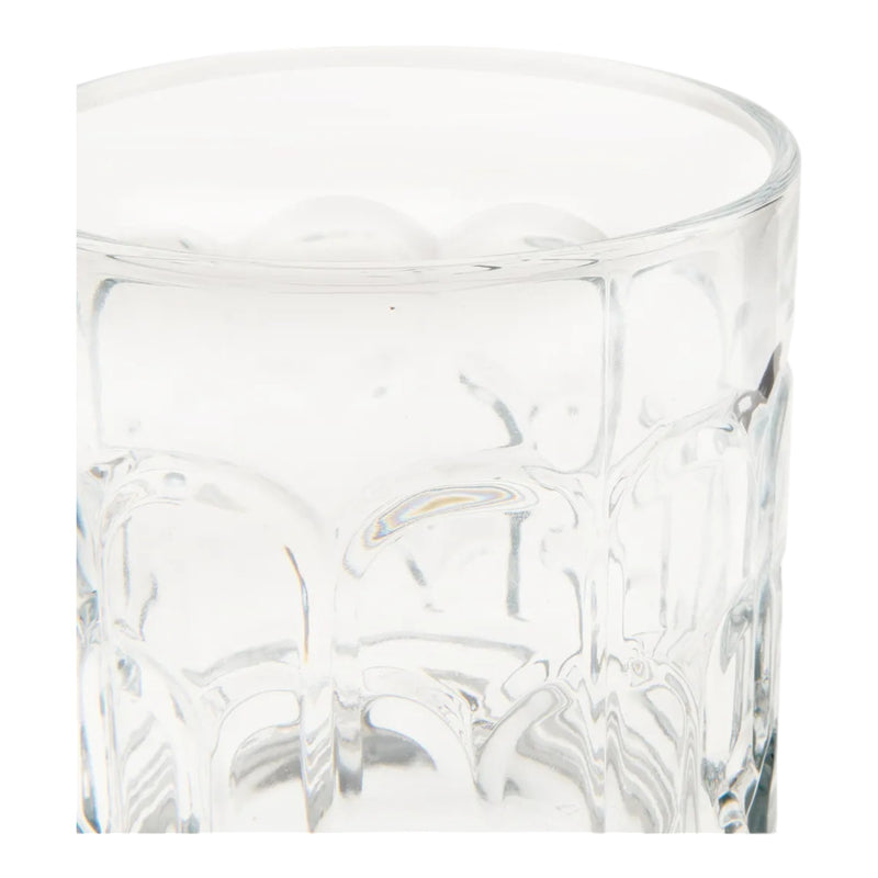 Glasshop 6-Pack Whisky & Cocktail Glasses – 370ml Tumblers with Geometric Design.