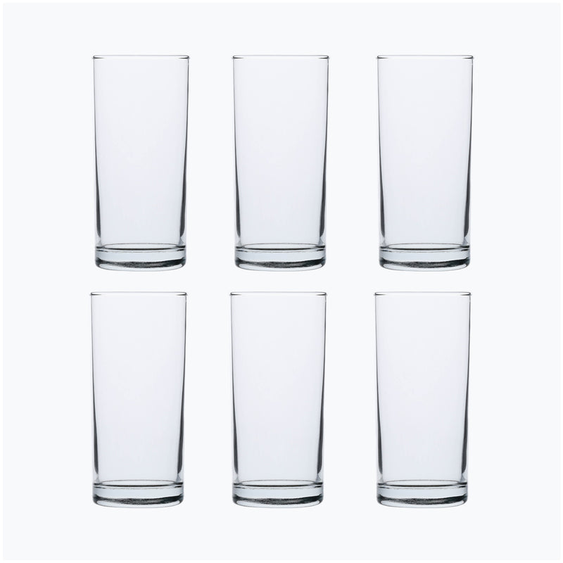 Highball Glass Set. Cocktail / Juice / Water Glasses. (Pack of 6) (295 cc/ml)