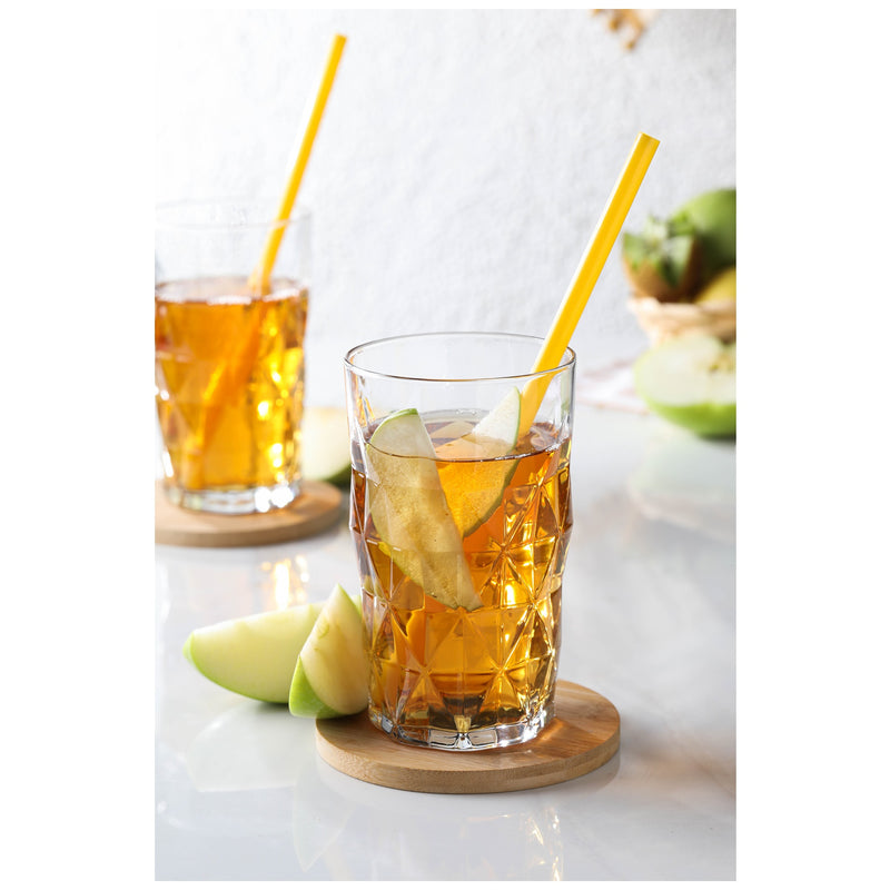 Highball Tumbler Drinking Glasses. Retro Style Drinking Glass.(Set of 6) 460 ml.