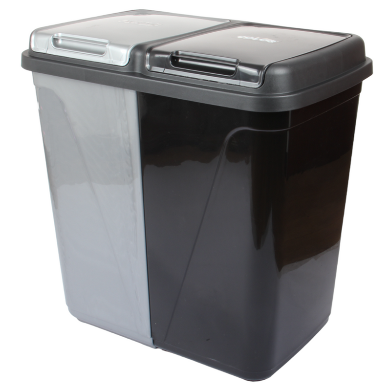 Dual Compartment Laundry / Waste Recycling Bin - 90L