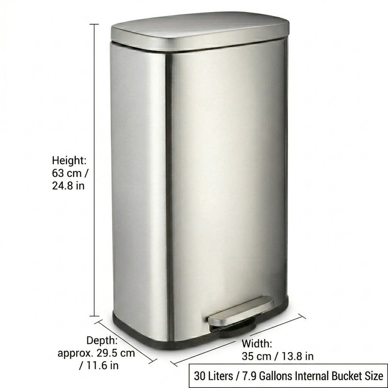 Jolie Max 30L Stainless Steel Pedal Bin – Stylish & Hygienic Waste Management for Home & Office