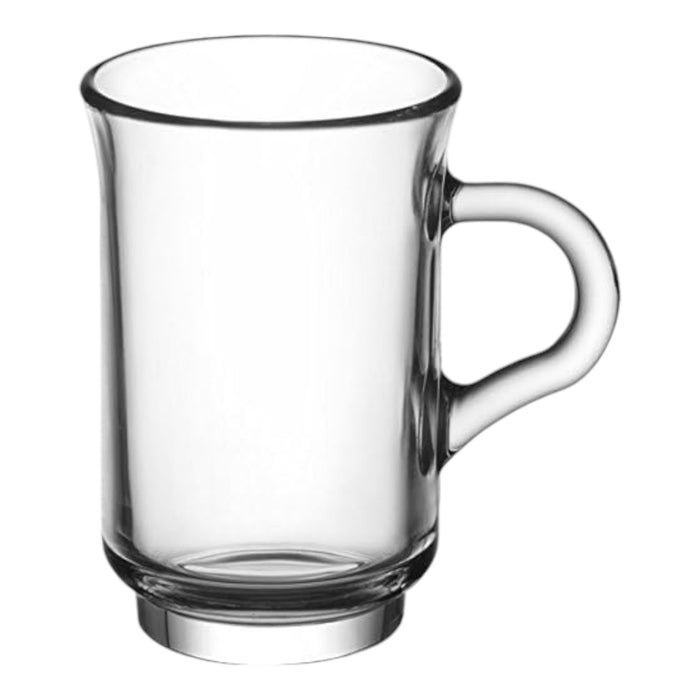 Glasshop 6-Pack Glass Tea Cups with Handles – 155ml Glass Mugs. Hot Drinks Cup.