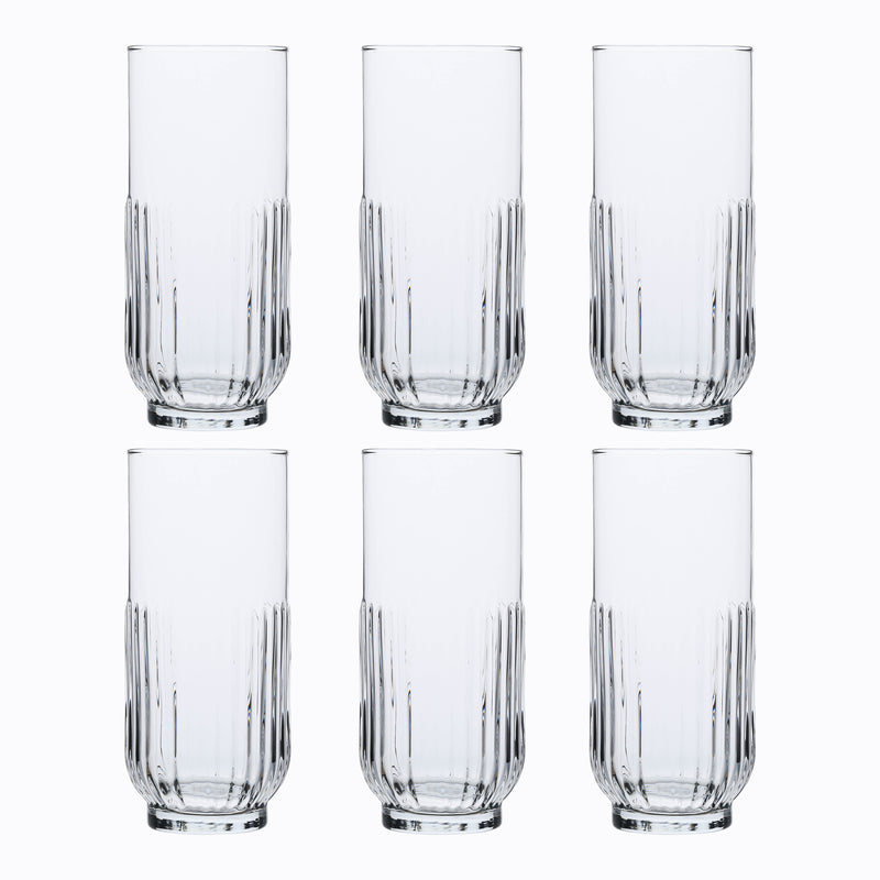 Elevate Your Drink Presentation with Hi Ball Patterned Cocktail Glasses - Set of 6!
