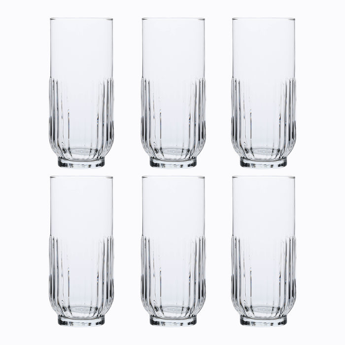 Elevate Your Drink Presentation with Hi Ball Patterned Cocktail Glasses - Set of 6!