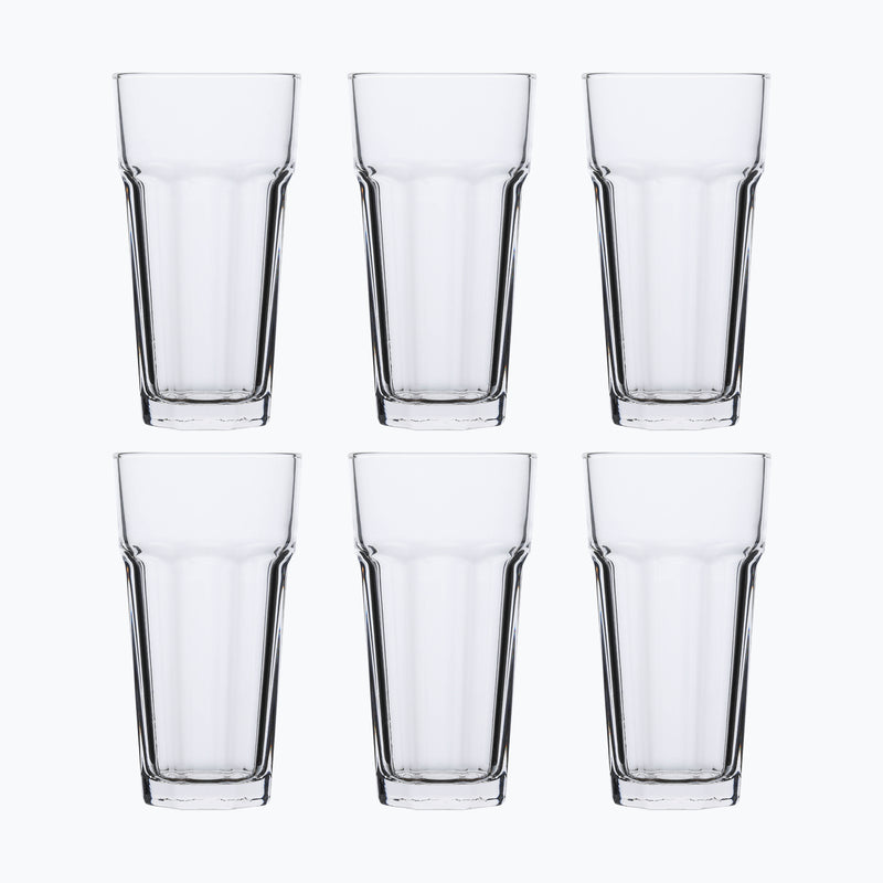 Large Highball Drinking Glass. Water Cocktail Glasses. (Pack of 6) (360 cc/ml).