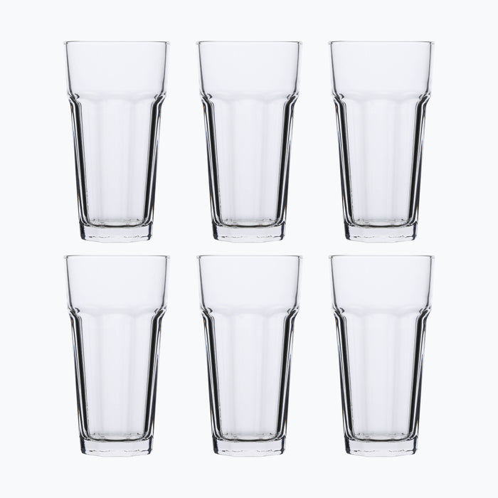 Large Highball Drinking Glass. Water Cocktail Glasses. (Pack of 6) (360 cc/ml).