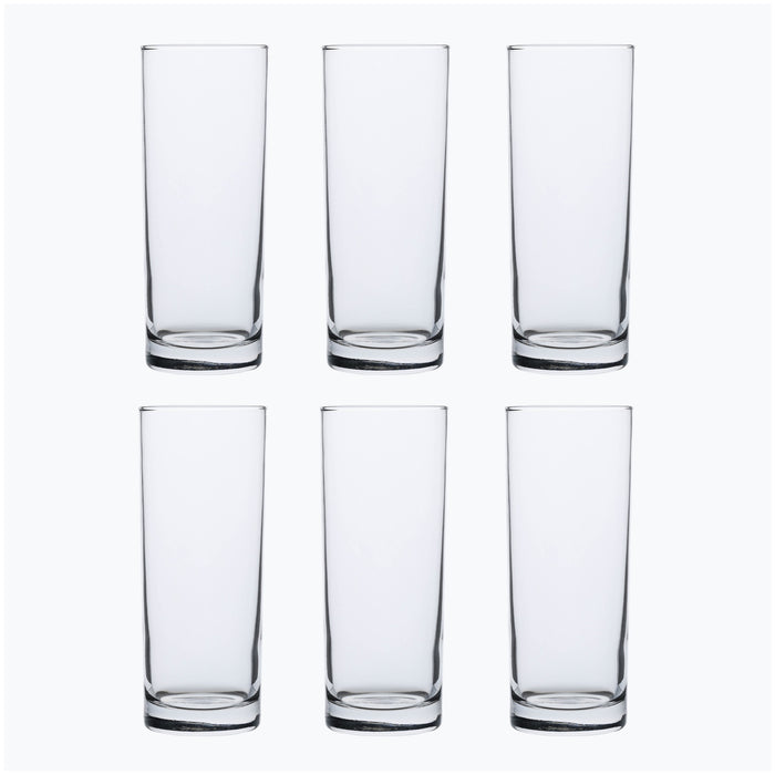 Hiball Clear Glasses. Tall Drinking Water / Juice Glass. ( Set of 6 ) 360 ml.