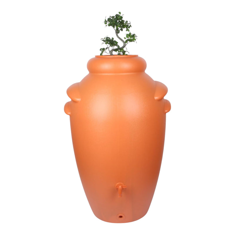 Jolie Max 350L Decorative Rain Water Butt. Amphora Style Water Collector with Tap & Flower Pot. Durable Garden Water Tank – 80 x 70 x 120 cm