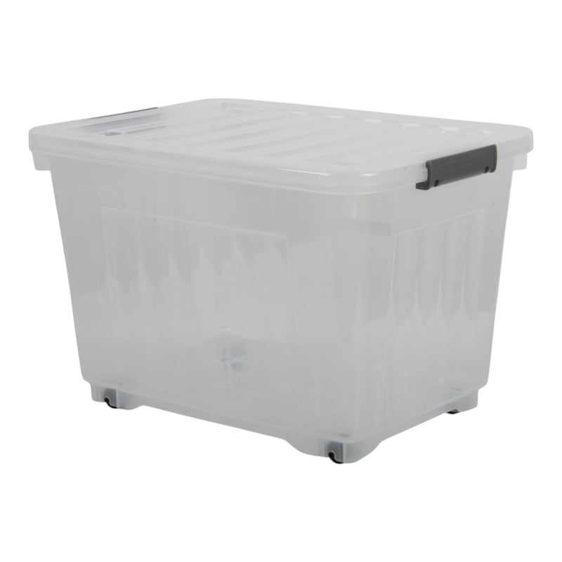 27L Storage Boxes with Wheels. Storage Containers. Stackable & Nestable Design.