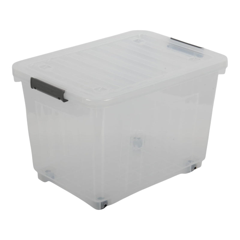 27L Storage Boxes with Wheels. Storage Containers. Stackable & Nestable Design.
