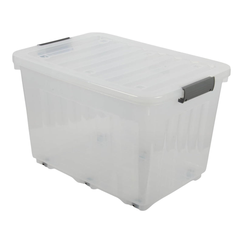 72L Storage Boxes with Wheels. Storage Containers. Stackable & Nestable Design.