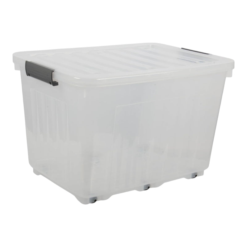 72L Storage Boxes with Wheels. Storage Containers. Stackable & Nestable Design.