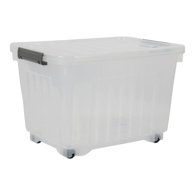16L Storage Boxes with Wheels. Storage Containers. Stackable & Nestable Design.