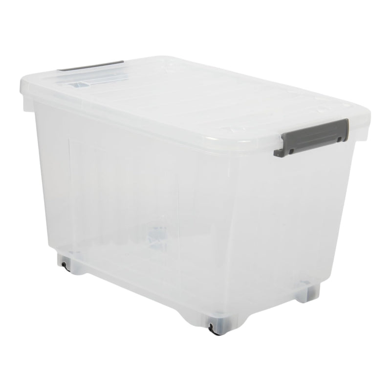 16L Storage Boxes with Wheels. Storage Containers. Stackable & Nestable Design.