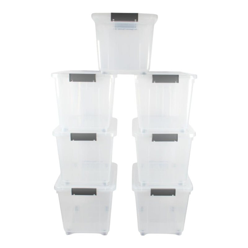 44L Storage Boxes with Wheels. Storage Containers. Stackable & Nestable Design.